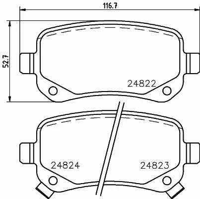 HELLA KLOCKI HAMULCOWE 8DB 355 014-331