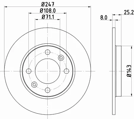 HELLA TARCZA HAMULCOWA 8DD 355 102-511 