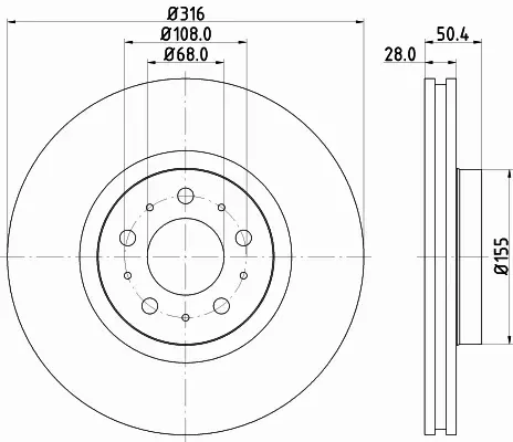 HELLA TARCZA HAMULCOWA 8DD 355 128-191 