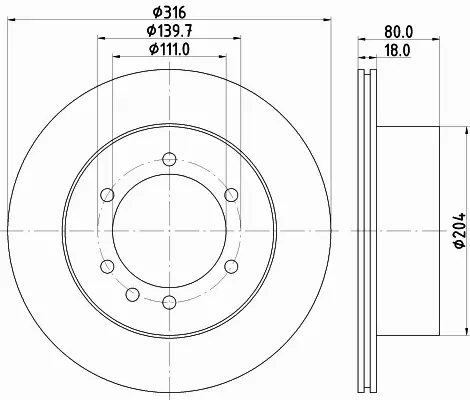 HELLA TARCZA HAMULCOWA 8DD 355 110-831 