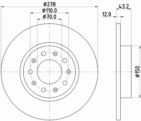 HELLA TARCZA HAMULCOWA 8DD 355 116-671