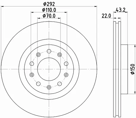 HELLA TARCZA HAMULCOWA 8DD 355 116-691 