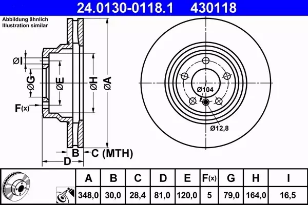 ATE TARCZE + KLOCKI PRZÓD BMW 7 E65 E66 348MM 