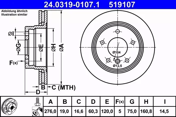 ATE TARCZE PD+KLOCKI TYŁ BMW 3 E36 E46 276MM 