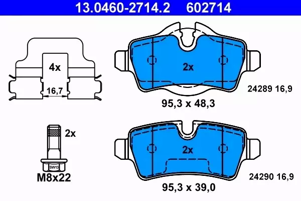 ATE KLOCKI HAMULCOWE TYŁ MINI MINI (R56) 