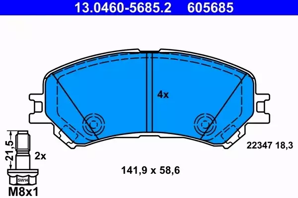 ATE KLOCKI HAMULCOWE 13.0460-5685.2 