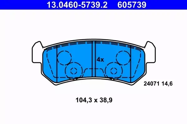 ATE KLOCKI HAMULCOWE TYŁ CHEVROLET LACETTI (J200) 