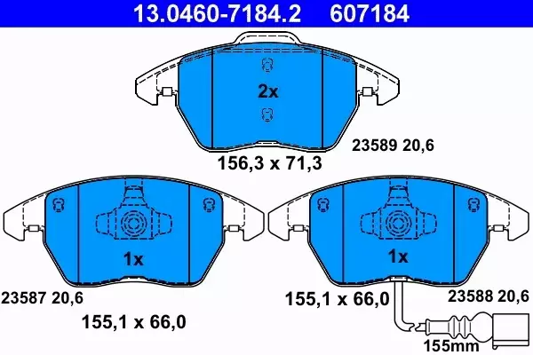 ATE TARCZE 288m +  KLOCKI PRZÓD AUDI A3 SEAT ALTEA 