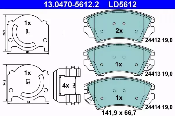 ATE TARCZE +KLOCKI CERAMIC P INSIGNIA 321M KOŁA 17 