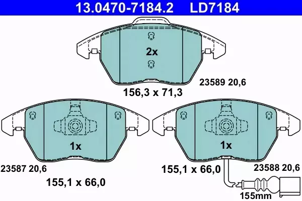 ATE TARCZE+KLOCKI CERAMIC A3 LEON ALTEA OCTAVIA GOLF JETTA TOURAN 288MM 