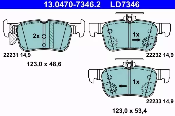 ATE KLOCKI HAMULCOWE 13.0470-7346.2 