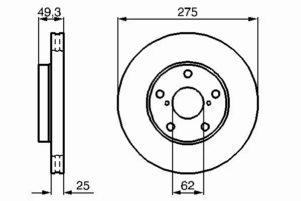 BOSCH Tarcze przód TOYOTA RAV 4 II 275MM 