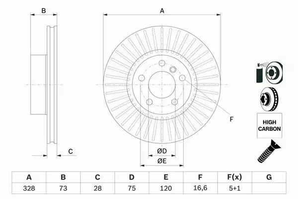 BOSCH TARCZE+KLOCKI PRZÓD BMW X3 F25 X4 F26 328MM 