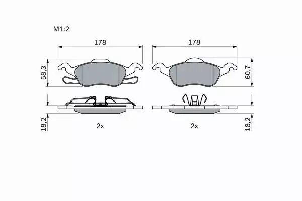 BOSCH TARCZE+KLOCKI PRZÓD+TYŁ FORD FOCUS I MK1 