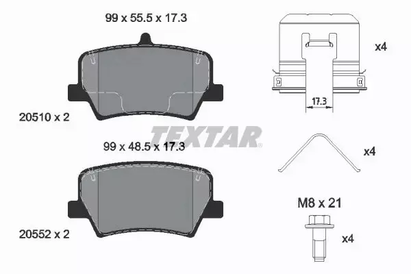 TEXTAR KLOCKI HAMULCOWE 2051001 