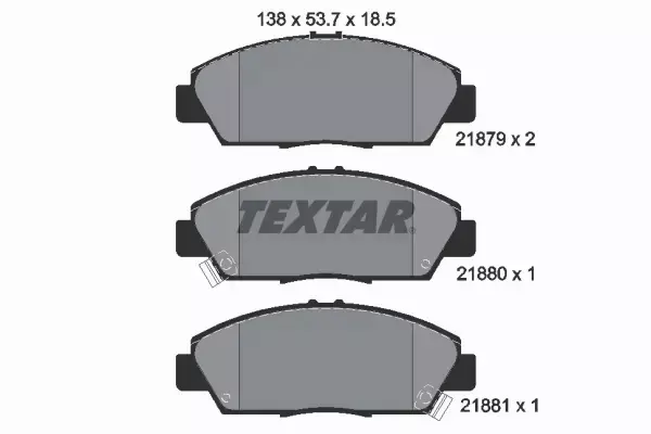 TEXTAR KLOCKI HAMULCOWE PRZÓD 2187901 