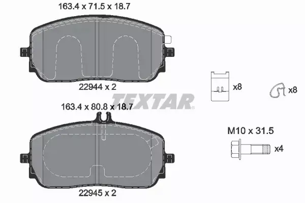 TEXTAR KLOCKI HAMULCOWE 2294401 