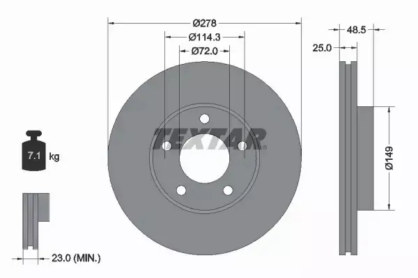 TEXTAR TARCZE+KLOCKI PRZÓD+TYŁ MAZDA 5 CW 278MM 