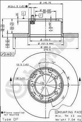 BREMBO TARCZA HAMULCOWA 08.3959.20 