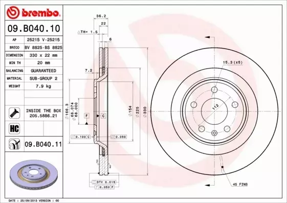 BREMBO Tarcza hamulcowa 09.B040.10 