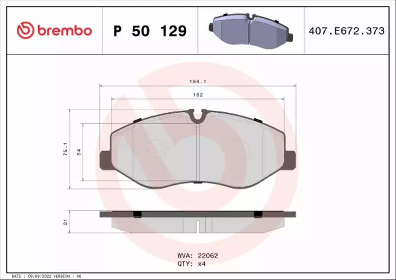 BREMBO KLOCKI HAMULCOWE PRZÓD P 50 129 