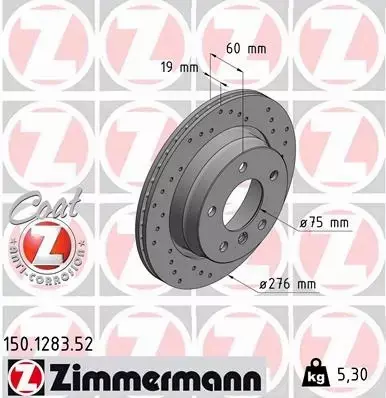 ZIMMERMANN TARCZE SPORT+KLOCKI TYŁ BMW 3 E46 276MM 