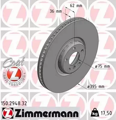 ZIMMERMANN TARCZA HAMULCOWA 150.2948.32 