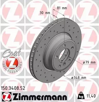 ZIMMERMANN TARCZE+KLOCKI PRZÓD BMW 7 E65 E66 