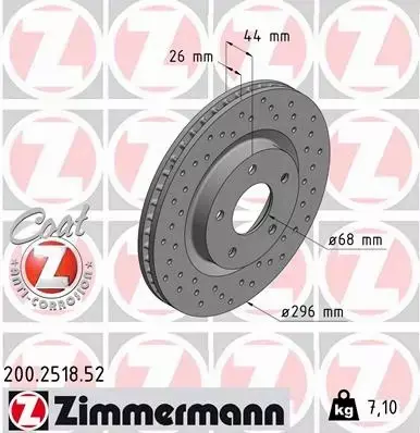 ZIMMERMANN SPORT TARCZE+KLOCKI P NISSAN QASHQAI J10 