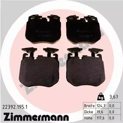 ZIMMERMANN TARCZE+KLOCKI PRZÓD BMW 5 G30 G31 395MM 