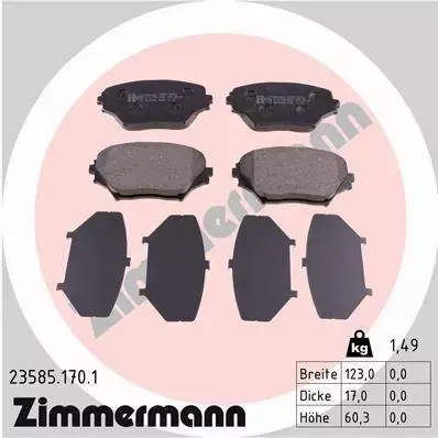 ZIMMERMANN TARCZE+KLOCKI PRZÓD TOYOTA RAV 4 II 