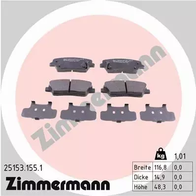 ZIMMERMANN TARCZE+KLOCKI P+T HYUNDAI SANTA FE III 