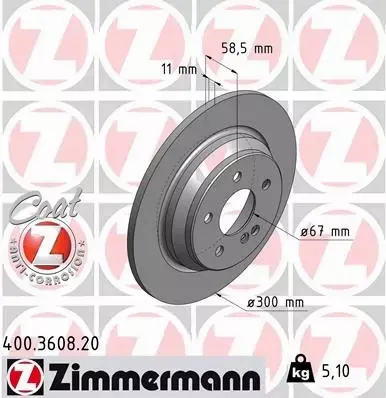 ZIMMERMANN TARCZE+KLOCKI T MERCEDES S W220 300MM 