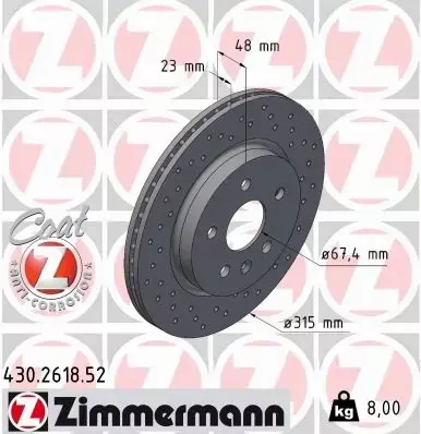 ZIMMERMANN TARCZE+KLOCKI P+T OPEL INSIGNIA A 337MM 