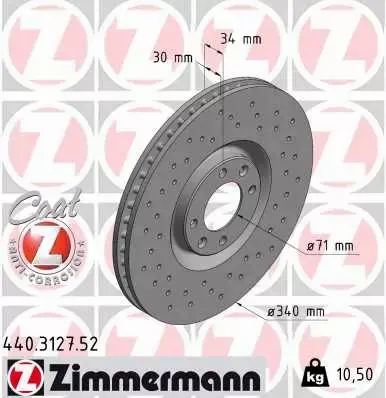 ZIMMERMANN TARCZE HAMULCOWE SPORT PRZÓD 440.3127.52 