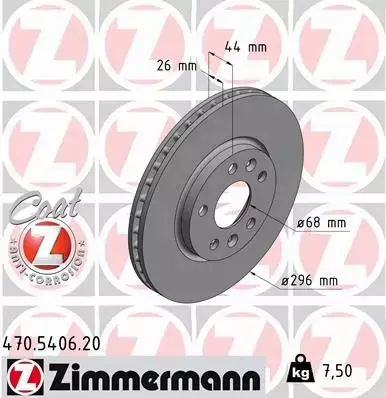 ZIMMERMANN TARCZE+KLOCKI P RENAULT TALISMAN 296MM 