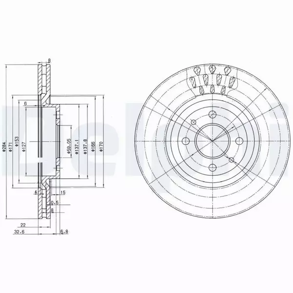 DELPHI TARCZE HAMULCOWE PRZÓD BG2617 