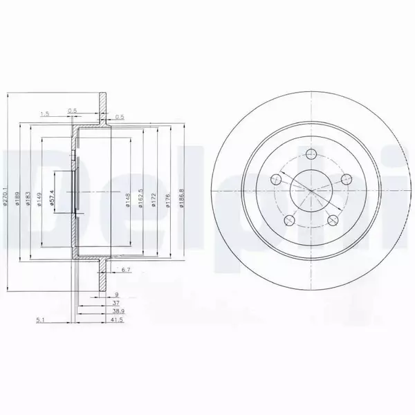 DELPHI TARCZE HAMULCOWE TYŁ BG3593 