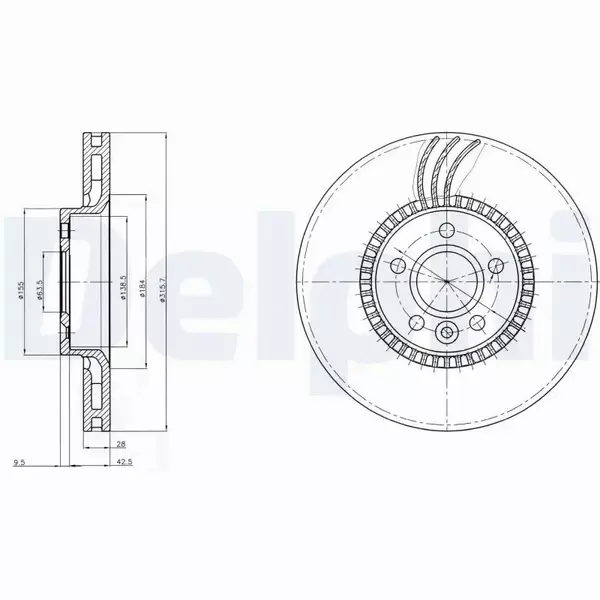 DELPHI TARCZE HAMULCOWE PRZÓD BG3784 