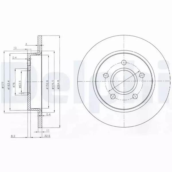 DELPHI TARCZE HAMULCOWE TYŁ BG3896 