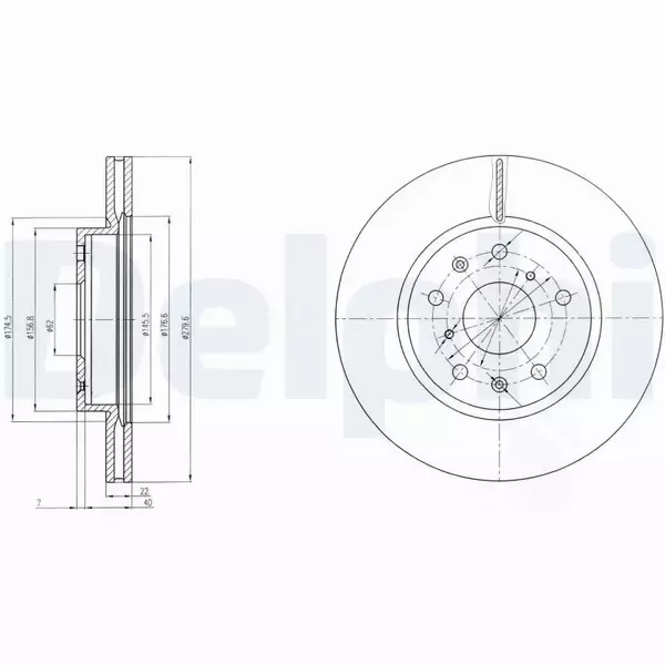 DELPHI TARCZE HAMULCOWE PRZÓD BG4093C 