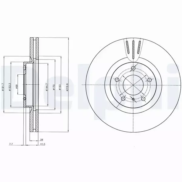 DELPHI TARCZE HAMULCOWE PRZÓD BG4107 