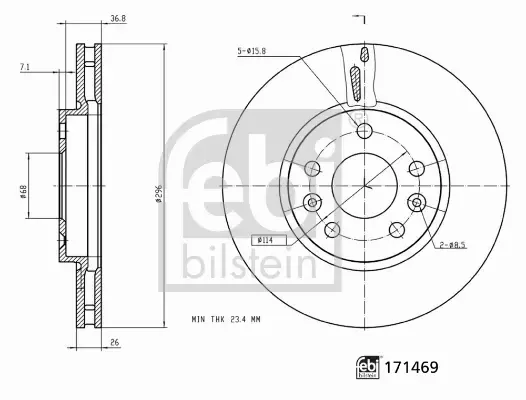 FEBI BILSTEIN TARCZA HAMULCOWA 171469 