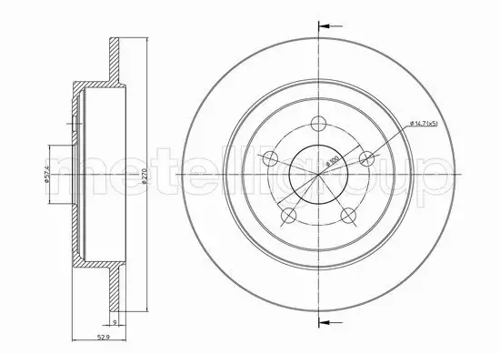 METELLI TARCZA HAMULCOWA 23-1107C 