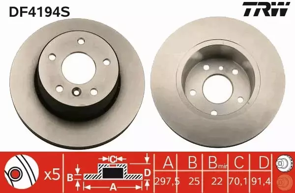 TRW TARCZA HAMULCOWA DF4194S 