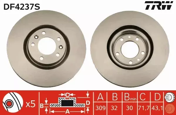 TRW TARCZA HAMULCOWA DF4237S 