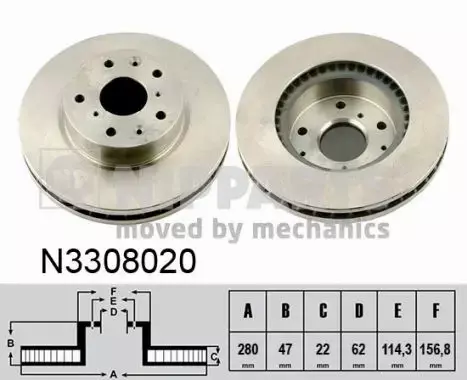 NIPPARTS TARCZA HAMULCOWA N3308020 