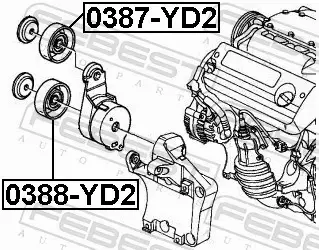 FEBEST ROLKA PROWADZĄCA PASKA 0387-YD2 