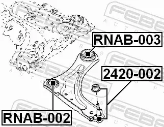 FEBEST TULEJA WAHACZA RNAB-003 