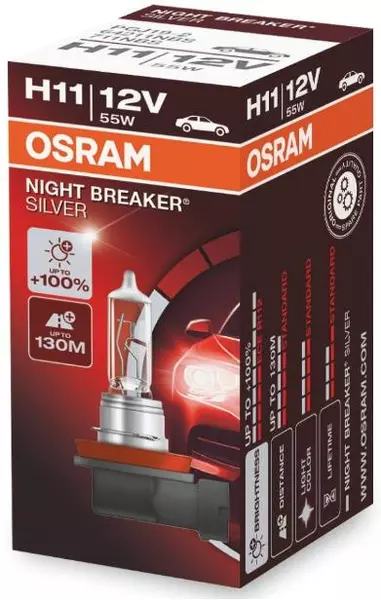 Halogen Bulb H11 Osram Night Breaker 100, 55W - 64211NBS - Pro